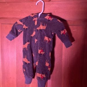 Gray NB raindeer onesie